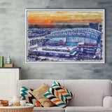 Minute Maid Park WaterColor Framed Canvas Prints, Houston Texas Baseball Watercolor, Stadium Art Gifts, Floating Frame