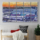 Minute Maid Park WaterColor 5 Panels B Mixed Canvas Prints, Extra Large, Houston Texas Baseball Watercolor