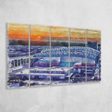 Minute Maid Park WaterColor 5 Panels B Mixed Canvas Prints, Extra Large, Houston Texas Baseball Watercolor