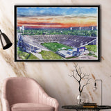Mississippi Veterans Memorial Stadium WaterColor Framed Canvas Prints, Stadium Art Gifts, Floating Frame