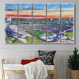 Mississippi Veterans Memorial Stadium WaterColor 5 Panels B Mixed Canvas Prints, Extra Large