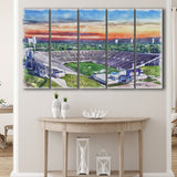 Mississippi Veterans Memorial Stadium WaterColor 5 Panels B Mixed Canvas Prints, Extra Large