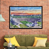 Mississippi Veterans Memorial Stadium WaterColor Framed Art Prints, Jackson Mississippi Watercolor, Stadium Art Gifts