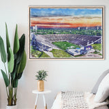Mississippi Veterans Memorial Stadium WaterColor Framed Canvas Prints, Stadium Art Gifts, Floating Frame