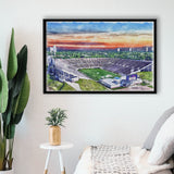 Mississippi Veterans Memorial Stadium WaterColor Framed Canvas Prints, Stadium Art Gifts, Floating Frame