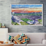 Mississippi Veterans Memorial Stadium WaterColor Framed Canvas Prints, Stadium Art Gifts, Floating Frame