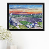 Mississippi Veterans Memorial Stadium WaterColor Framed Canvas Prints, Stadium Art Gifts, Floating Frame