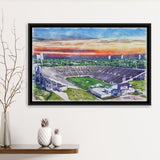 Mississippi Veterans Memorial Stadium WaterColor Framed Canvas Prints, Stadium Art Gifts, Floating Frame