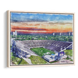 Mississippi Veterans Memorial Stadium WaterColor Framed Canvas Prints, Stadium Art Gifts, Floating Frame
