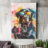 Modern Dog With Sunglasses Cool Pet Art, Canvas Painting, Canvas Prints Wall Art Decor
