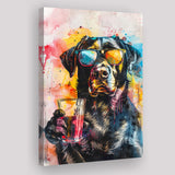 Modern Dog With Sunglasses Cool Pet Art, Canvas Painting, Canvas Prints Wall Art Decor