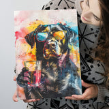 Modern Dog With Sunglasses Cool Pet Art, Canvas Painting, Canvas Prints Wall Art Decor