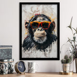 Monkey Wearing Sunglasses, Kids Art, Framed Art Prints Wall Decor, Picture Framed Painting