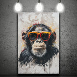 Monkey Wearing Sunglasses, Kids Art, Canvas Prints Wall Art Home Decor, Painting Canvas Art