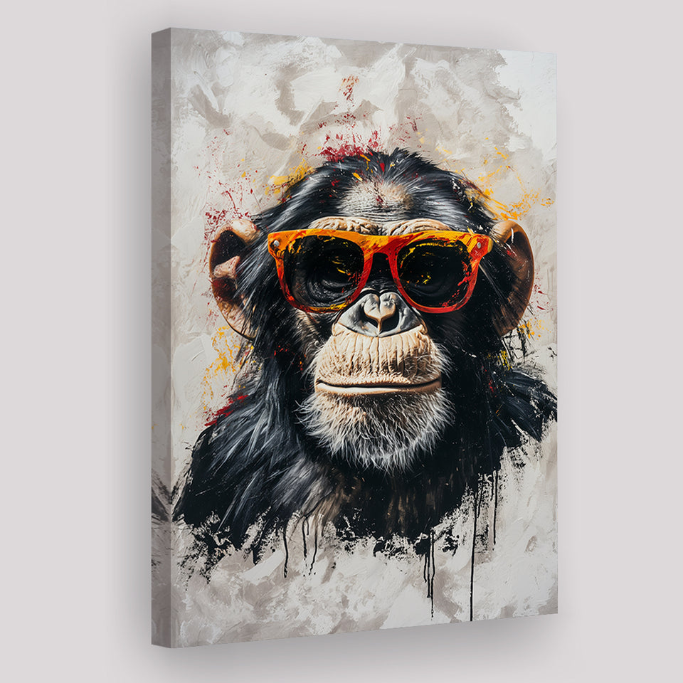 Monkey Wearing Sunglasses, Kids Art, Canvas Prints Wall Art Home Decor, Painting Canvas Art