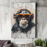 Monkey Wearing Sunglasses, Kids Art, Canvas Prints Wall Art Home Decor, Painting Canvas Art