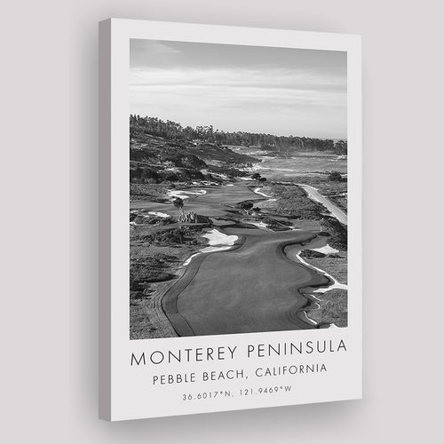 Monterey Peninsula Country Club, Pebble Beach, California, Golf Art Print, Gift for him, Canvas Print Wall Art