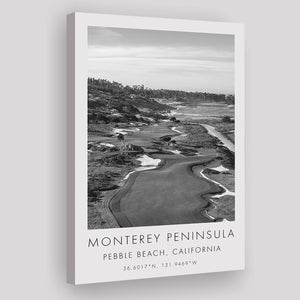 Monterey Peninsula Country Club, Pebble Beach, California, Golf Art Print, Gift for him, Canvas Print Wall Art