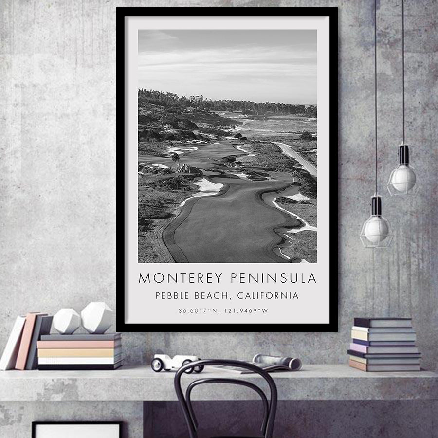 Monterey Peninsula Country Club, Pebble Beach, California, Golf Art, Gift for him, Framed Art Print Wall Decor