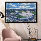 Mountaineer Field, Milan Puskar Stadium WaterColor Framed Canvas Prints, Morgantown West Virginia Watercolor, Floating Frame