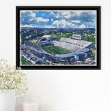 Mountaineer Field, Milan Puskar Stadium WaterColor Framed Canvas Prints, Morgantown West Virginia Watercolor, Floating Frame