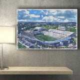 Mountaineer Field, Milan Puskar Stadium WaterColor Canvas Prints, Morgantown West Virginia Watercolor