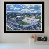 Mountaineer Field, Milan Puskar Stadium WaterColor Framed Art Prints, Morgantown West Virginia Watercolor