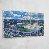 Mountaineer Field, Milan Puskar Stadium WaterColor 5 Panels B Mixed Canvas Prints, Extra Large,