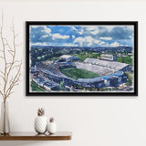 Mountaineer Field, Milan Puskar Stadium WaterColor Framed Canvas Prints, Morgantown West Virginia Watercolor, Floating Frame