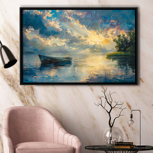 Mute Board and Lemon Clouds in sunset, Floating Frame, Framed Canvas Print Wall Art Home Decor