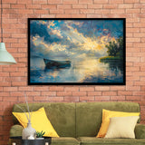 Mute Board and Lemon Clouds in sunset, Painting Art, Framed Art Print Wall Art Home Decor