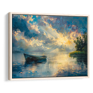 Mute Board and Lemon Clouds in sunset, Floating Frame, Framed Canvas Print Wall Art Home Decor