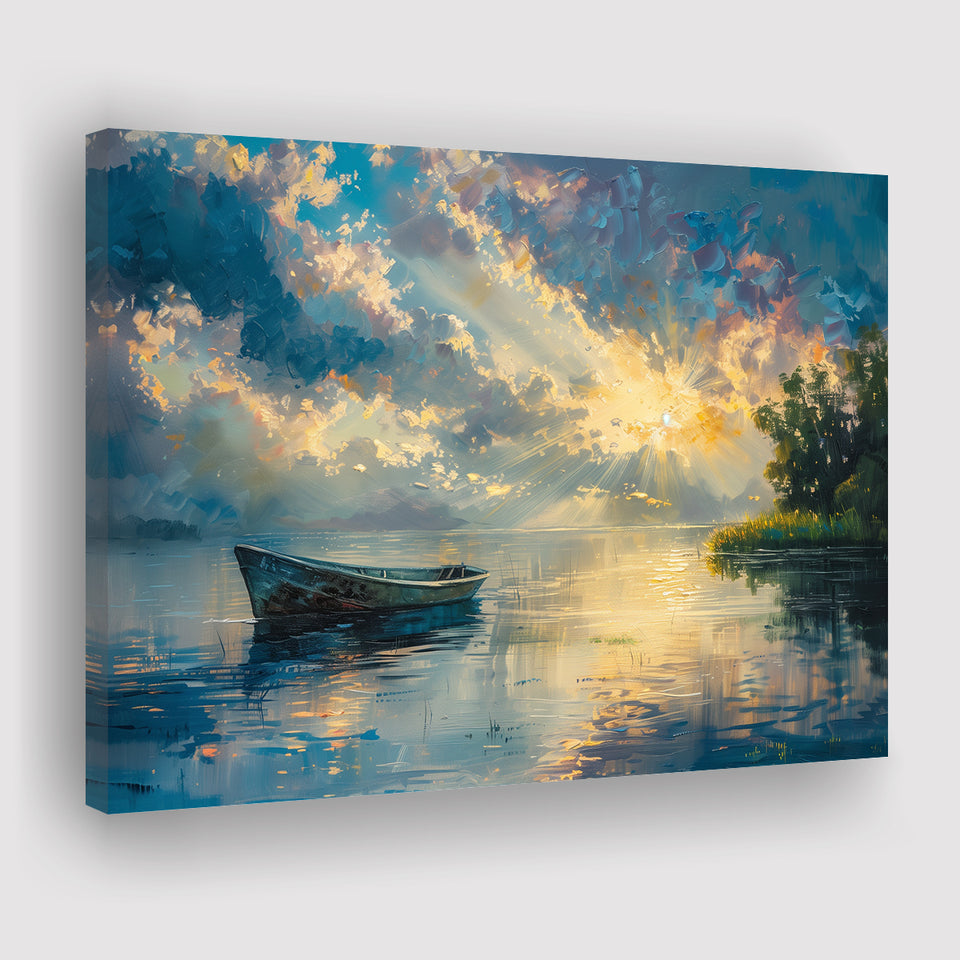 Mute Board and Lemon Clouds in sunset, Art Print, Canvas Print Wall Art Home Decor