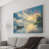 Mute Board and Lemon Clouds in sunset, Art Print, Canvas Print Wall Art Home Decor