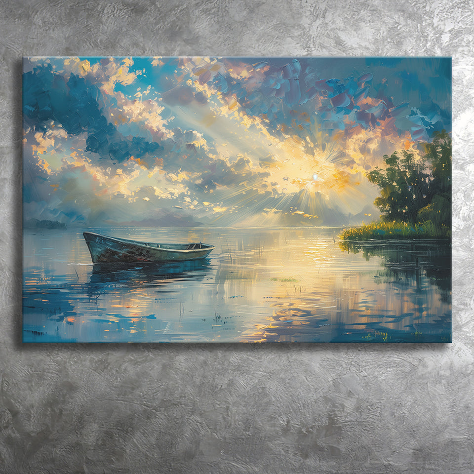 Mute Board and Lemon Clouds in sunset, Art Print, Canvas Print Wall Art Home Decor
