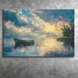Mute Board and Lemon Clouds in sunset, Art Print, Canvas Print Wall Art Home Decor