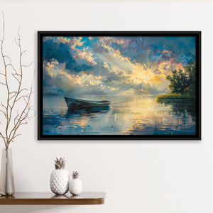 Mute Board and Lemon Clouds in sunset, Floating Frame, Framed Canvas Print Wall Art Home Decor