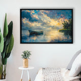 Mute Board and Lemon Clouds in sunset, Floating Frame, Framed Canvas Print Wall Art Home Decor