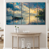 Mute Board and Lemon Clouds in sunset, Extra Large Canvas, Canvas Print Wall Art Decor
