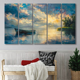 Mute Board and Lemon Clouds in sunset, Extra Large Canvas, Canvas Print Wall Art Decor