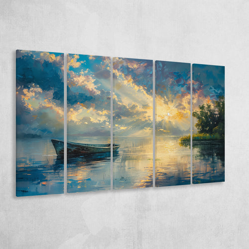 Mute Board and Lemon Clouds in sunset, Extra Large Canvas, Canvas Print Wall Art Decor