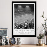 Nissan Stadium Tennessee Titans, Stadium Print For Football Lovers, Black And White, Framed Art Print Wall Decor