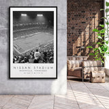 Nissan Stadium Tennessee Titans, Stadium Wall Art For Football Lovers, B&W, Floating Framed Canvas Print