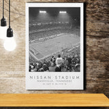 Nissan Stadium Tennessee Titans, Stadium Print For Football Lovers, Black And White, Canvas Print Wall Art