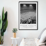 Nissan Stadium Tennessee Titans, Stadium Wall Art For Football Lovers, B&W, Floating Framed Canvas Print