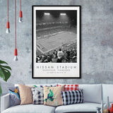 Nissan Stadium Tennessee Titans, Stadium Print For Football Lovers, Black And White, Framed Art Print Wall Decor
