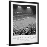 Nissan Stadium Tennessee Titans, Stadium Print For Football Lovers, Black And White, Framed Art Print Wall Decor