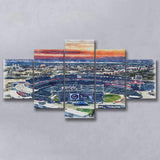 Nationals Park WaterColor 5 Panels Mix Canvas Prints, Washington, D.C. Baseball Watercolor, Large Stadium Canvas