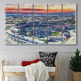 Nationals Park WaterColor 5 Panels B Mixed Canvas Prints, Extra Large, Washington, D.C. Baseball Watercolor