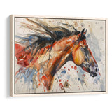 Native American Horse Portrait Painting, Framed Canvas Print Wall Art Decor, Floating Frame Painting Canvas